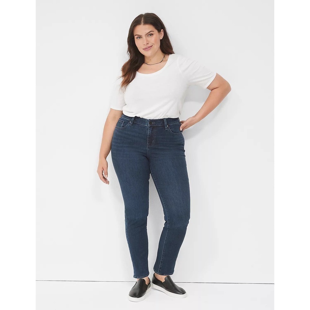 Lane Bryant Signature Fit Straight Jean - Everyday Dark Wash Size 24 Petite